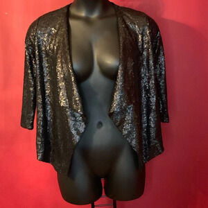 DESIGN History Women’s Sequin open front cardigan